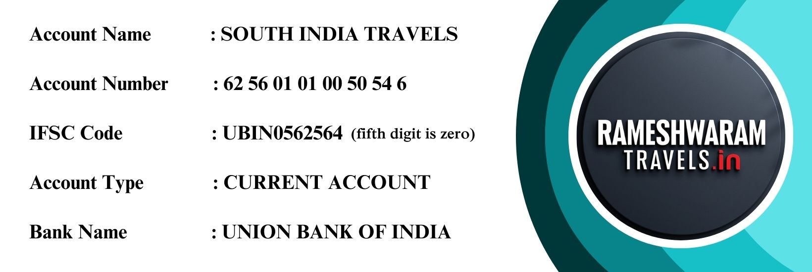 Southindia Travels Banking Details